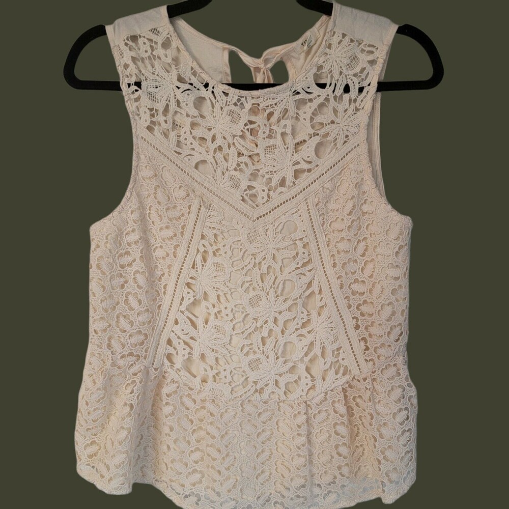Anthropologie Tiny Ivory Lace Tank Top XSMALL